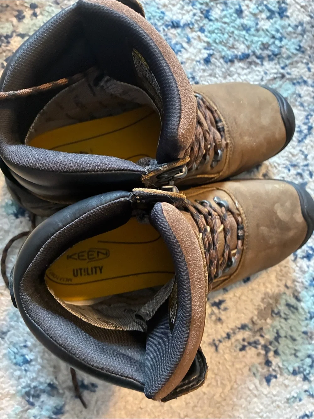 KEEN Men's Utility Brown Lace-Up safety Hiking Boots Workwear size 11 D